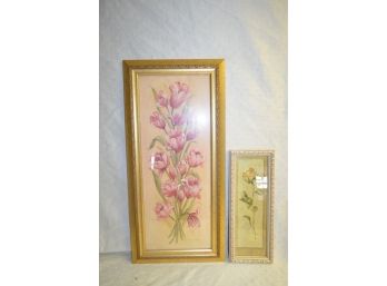 (#190) Flower Design Framed Wall Decor