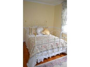Metal Full Size Bed, Bedding And Mattress