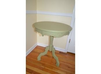 Pedestal End Table Painted Green