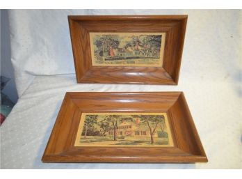 (#184) Framed Vintage Pictures (2)  Colonial Williams