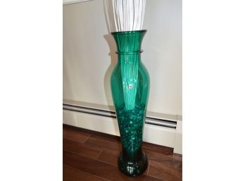 (#142) Blenko Green Glass Floor Standing Vase