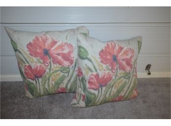 (#226) Pottery Barn  Floral Pillows (2)