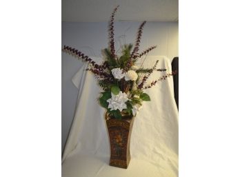 (#307) Floor Standing Vase With Floral Arrangement