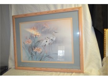 (#203) Lena Y. Liu Certificate Od Authenticity  Signed Number 'Herons And Irises'