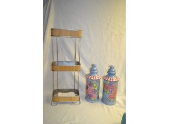 (#318) Covered Canister (2), Storage Shelf