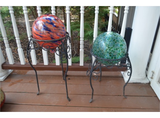 Metal Plant Stand With Glass Globe (2)