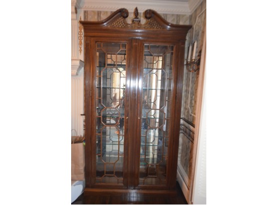 Curio Cabinet With Display Inside Lights Glass Shelves