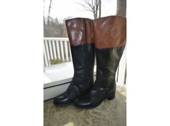 (#418) Etienne Aigner Black / Brown Boots Size 7.5