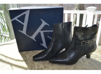 (#421) Anne Klein Leather Ankle Iflex Boot Size 7.5