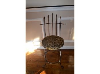 (#382) Vanity Chair With Leopard Seat  14'R X 18'seat H