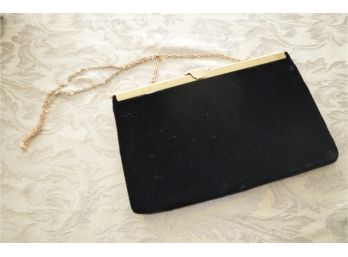 (#440) Black Suede Evening Handbag