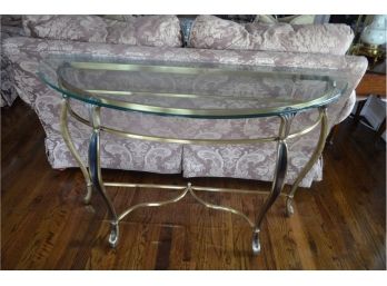 Brass Glass Top Entrance Sofa Table