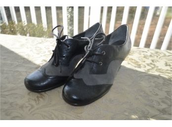 (#424) Aerosoles Black Leather/grey Suede Shoe Size 7.5