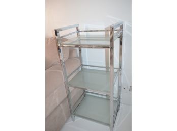 3 Tier Side Shelf Table Chrome With Frosted Glass
