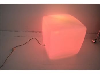 Plastic Electric Light Up Cube Decor 13” Square