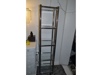 Stainless And Glass 5 Shelf Tower