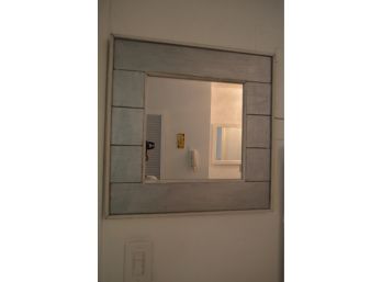 Wall Mirror Gray Wood Trim