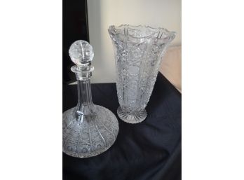Crystal Vintage Wine Decanter And Vase