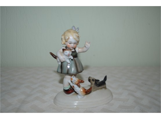 (#19) Porcelain Little Girl With Dog