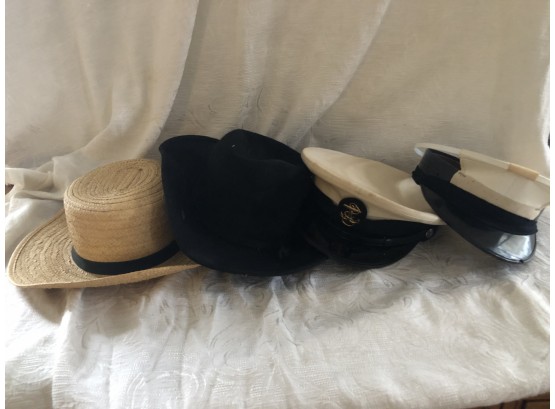 (#139a) Assortment Of Vintage Hats/ Military Hats