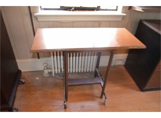 Vintage Typewriter Table On Wheels With Drop Down Sides