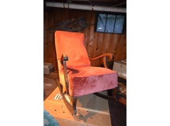 Vintage Velvet Rocking Chair