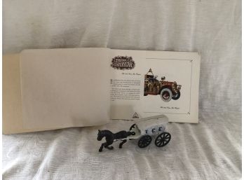 (#127a) Vintage Metal Horse Ice Truck & Vintage Book: 'trucks Of Yesterday'