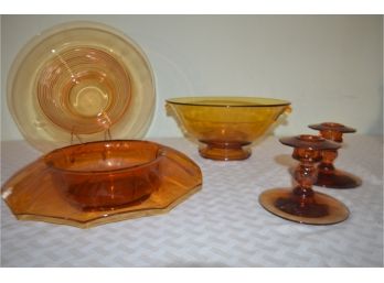 (#70) Amber Glassware (see Details)