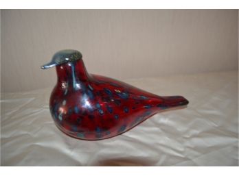 (#18) Ruby Red Iittala Glass Bird