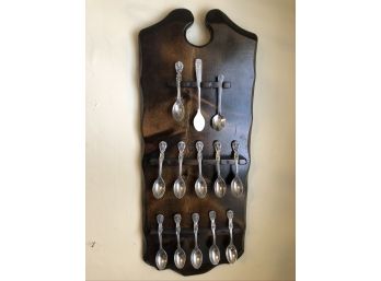 (#109) Collectible Spoon Rack With Spoons