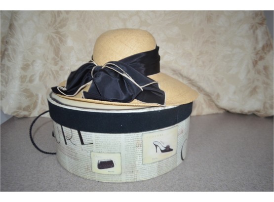 (#165) Straw Hat By Betmar With Couture Box