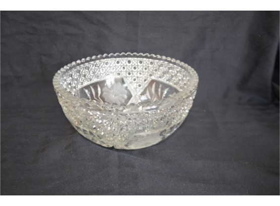 (#52) Vintage American Brilliant Cut Glass Crystal Bowl (slight Chip)
