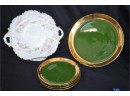 (#66) Vintage Bavaria 9' Plate And Green-o-Gold Warranted Plates (5) - See Details