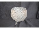 (#51) American Brilliant Cut Glass Crystal Pedestal Vase (slight Chip On Foot) 6.5' X 7'H
