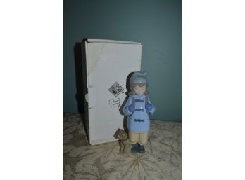 (#13) Nao By Lladro Girl Winter Coat 7.5'H With Box