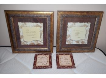 (#142) Resin And Framed Religious Inspirational Though