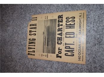 (#184) Vintage Fishing Charter Paper Sign