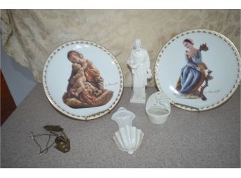 (#164) Gorham Religious Plates And Figurines