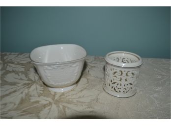 (#41) Lenox Candy Dish And Votive Candle Holder