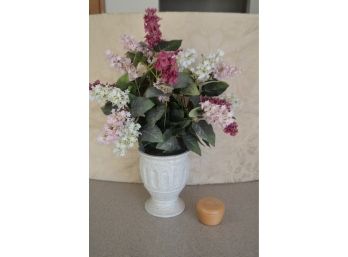 (#124) Faux Flower Arrangement And Sentimental Thoughts In Covered Wooden Box