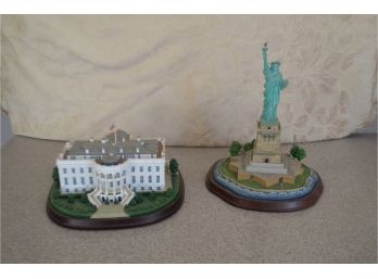 (#125) Danbury Mint Whitehouse And Statue Of Liberty