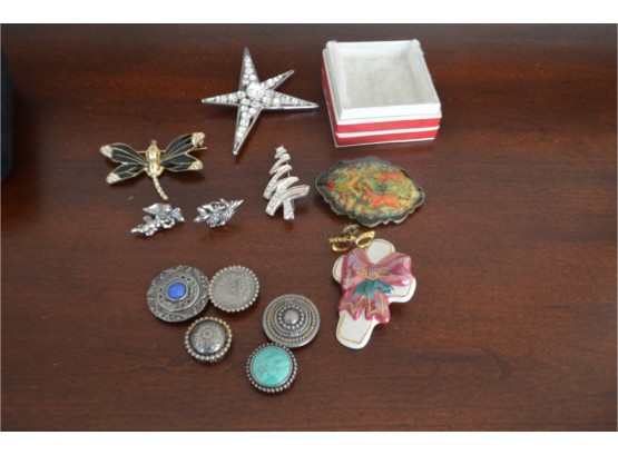 (#133) Assortment Of Pins And Button Covers