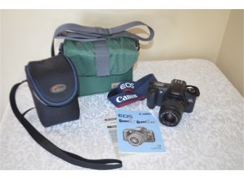 (#72) Canon EOS Rebel Film Camera With 2 Carrying Cases