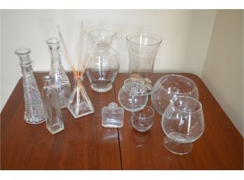 (#60) Assortment Of Glass Vases And Bud Vases