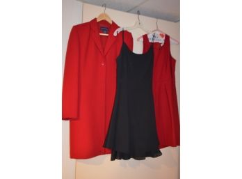 (#185) Evening Red Dresses (2) And Black Dress