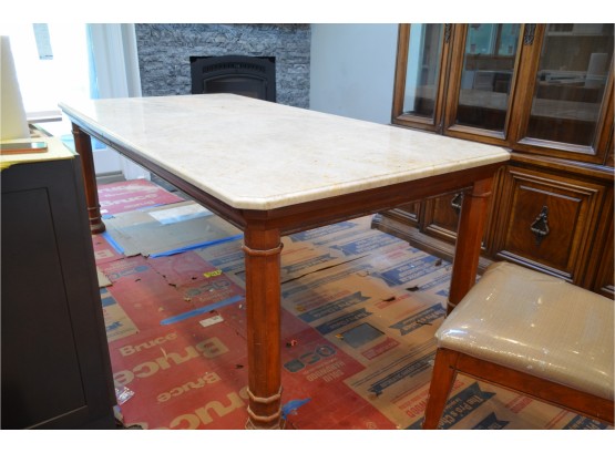 Granite Top Placed On Wood Table - Can Use Granite To Make An Island
