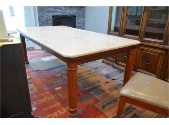 Granite Top Placed On Wood Table - Can Use Granite To Make An Island