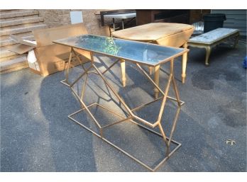 Iron Gold Base Mirror Top Entrance / Sofa Table
