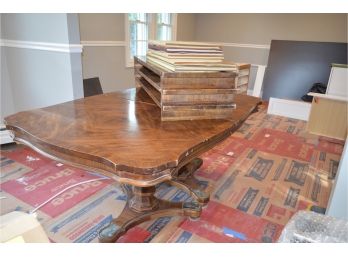 Pedestal Dining Table With 3 Leafs And Pads Extends To 10ft