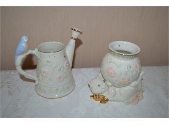 (#3) Lenox Vase Playful Cat And Watering Can (2)